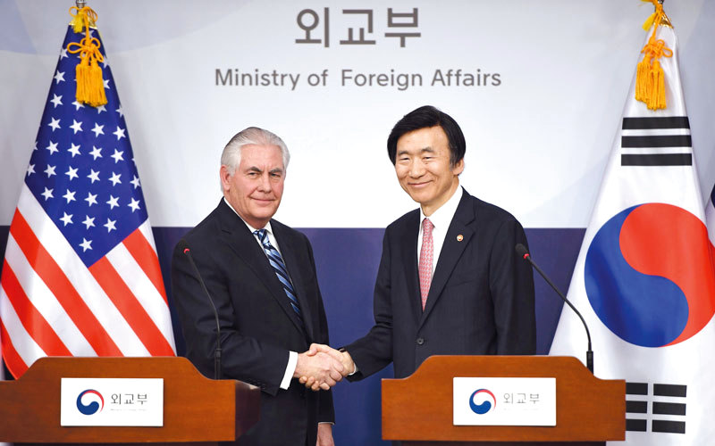 ريكس أكد التزام الولايات المتحدة بأمن كوريا الجنوبية. أ.ف.ب