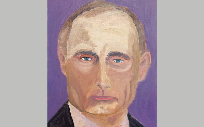 صورة للرئيس الروسي فلاديمير بوتين من رسم بوش الابن. أرشيفية