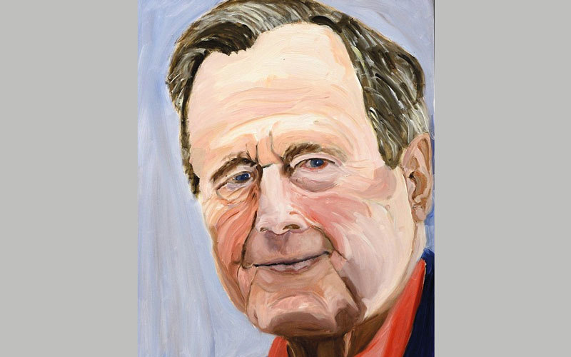 الرئيس السابق بوش الأب من رسومات ابنه بوش الابن. أرشيفية