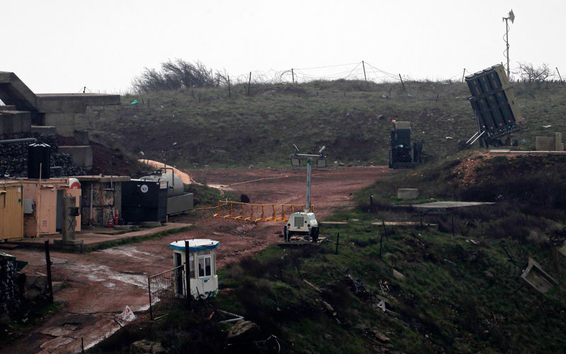 منظومة القبة الحديدية بالقرب من الحدود السورية الإسرائيلية. أ.ف.ب