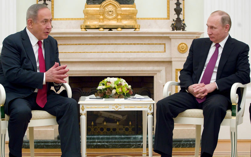 زيارة نتنياهو إلى موسكو لتذكير بوتين بتهديد إيران و«حزب الله».  أرشيفية