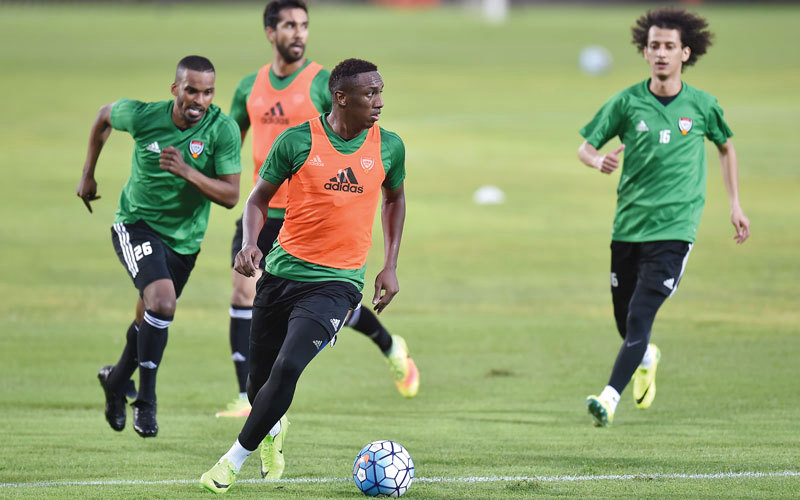 أحمد خليل خلال مشاركته في التدريبات. من المصدر