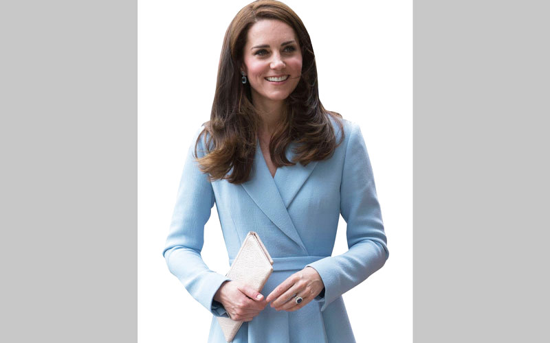 كيت ميدلتون مرتدية الأزرق الفاتح. غيتي