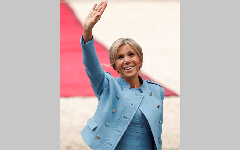 السيدة الفرنسية الأولى خلال حفل تنصيب زوجها. غيتي