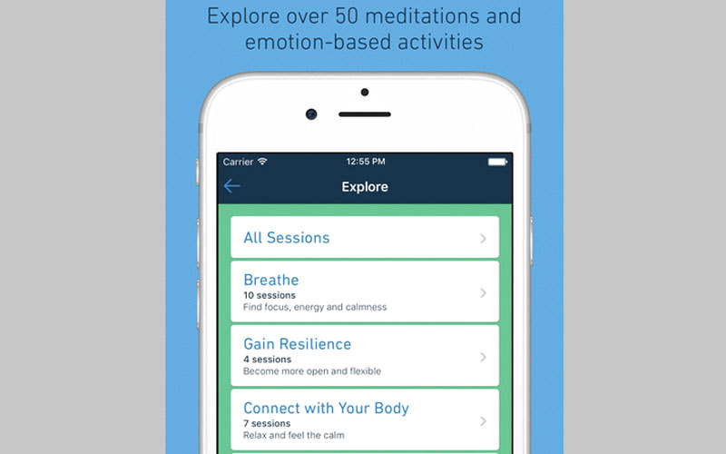 التطبيق يتضمن 55 وسيلة للتأمل. من المصدر