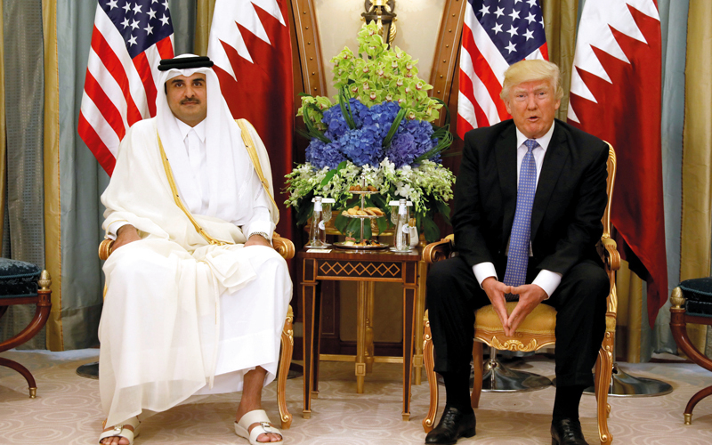 تميم بن حمد أكد توتر العلاقة بين بلاده وإدارة ترامب. رويترز