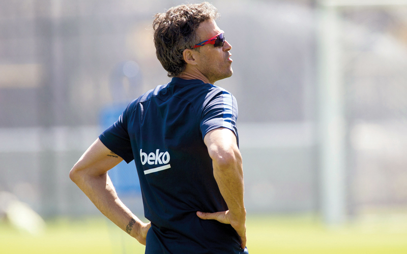 إنريكي يقود آخر مباراة لبرشلونة اليوم. إي.بي.إيه