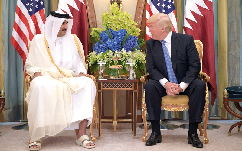 ترامب وتميم علاقة متوترة لن يهدئها سوى تصحيح المسار الذي تسلكه الدوحة.  أ.ف.ب